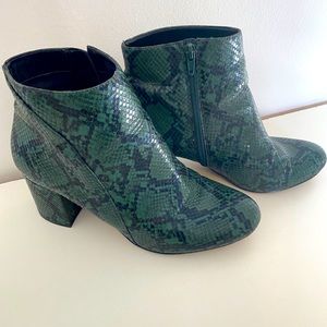 INC Green Snake Boots